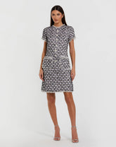 Cap Sleeve Floral Button Detail Shift Dress