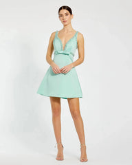 Hand Beaded Detail A-Line Mini Dress