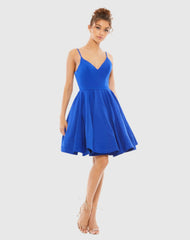 Blue Low Back A-Line Party Dress