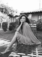 Green High Neck Ruffle Hem Cape Mini Dress