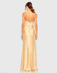 Gold Tie Front with Keyhole Detail Gown