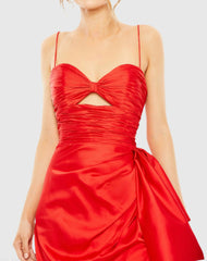 Spaghetti Strap Cut Out Side Bow Gown - FINAL SALE