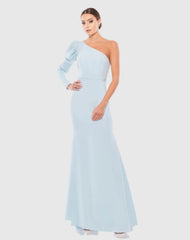 One Shoulder Puff Sleeve Gown