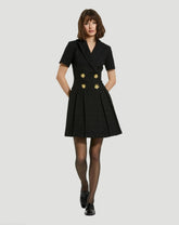 Black Tweed Short Sleeve Blazer Mini Dress