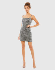 Black Beaded Tank Mini Dress