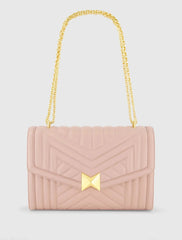 Pink Quilted Napa Leather Handbag With Gold Hardware - FINAL SALE