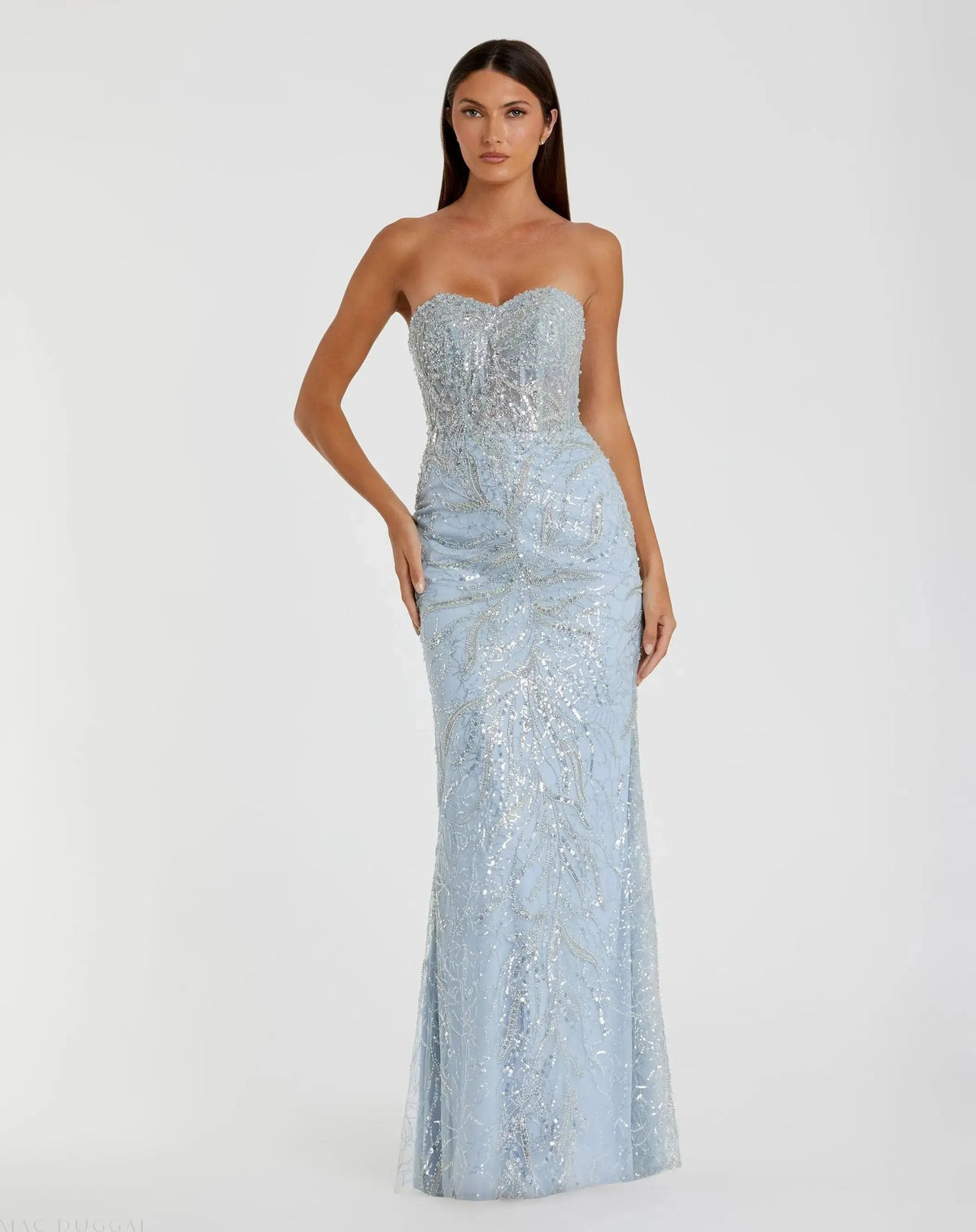 Strapless Embellished Trumpet Gown