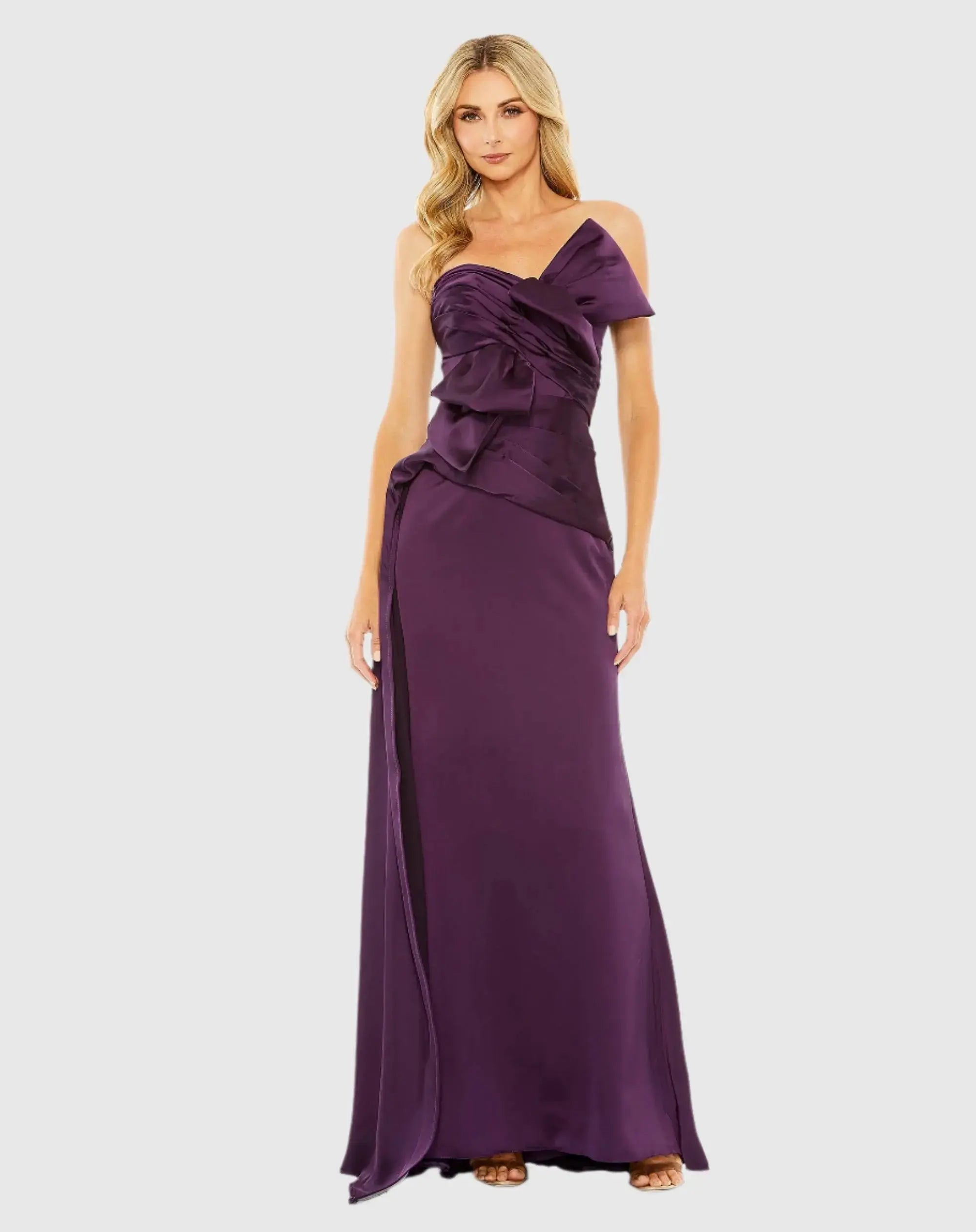 Strapless Bow Front Detailed Gown