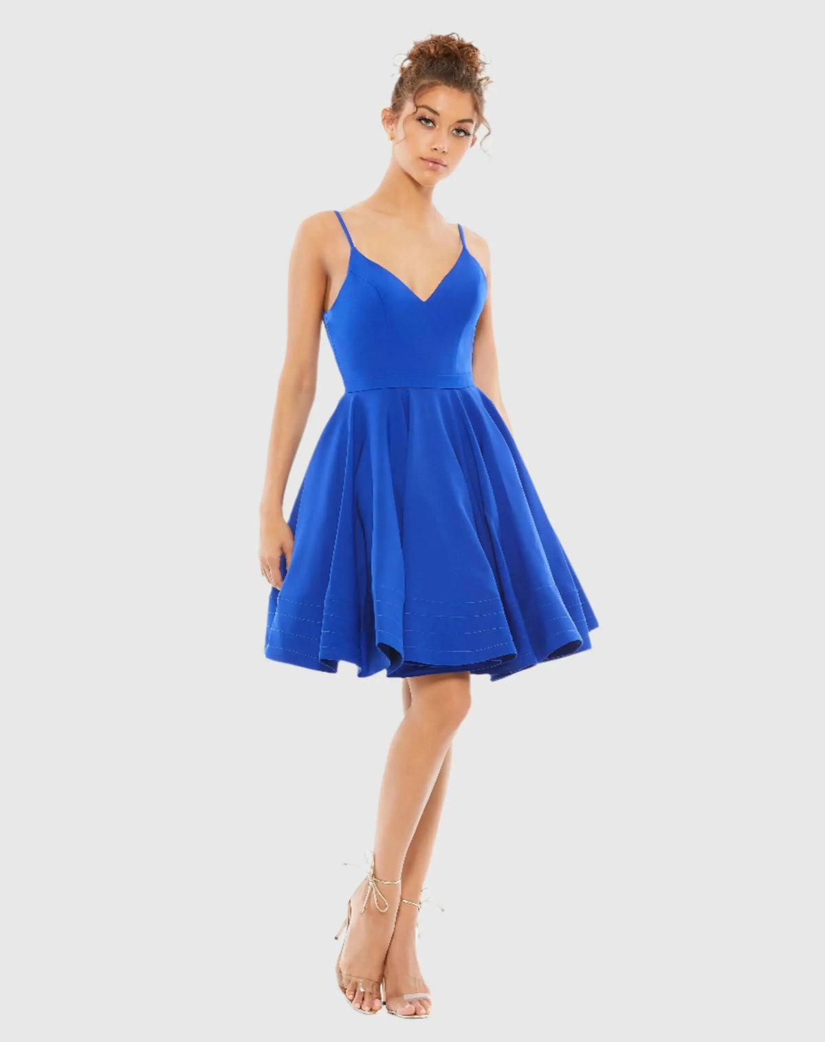 Blue Low Back A-Line Party Dress