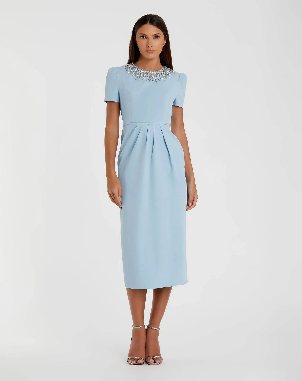 Rhinestone Neckline Dress