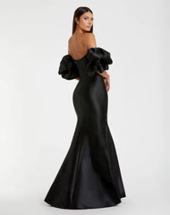 Black Sweetheart Off The Shoulder Puff Sleeve Gown