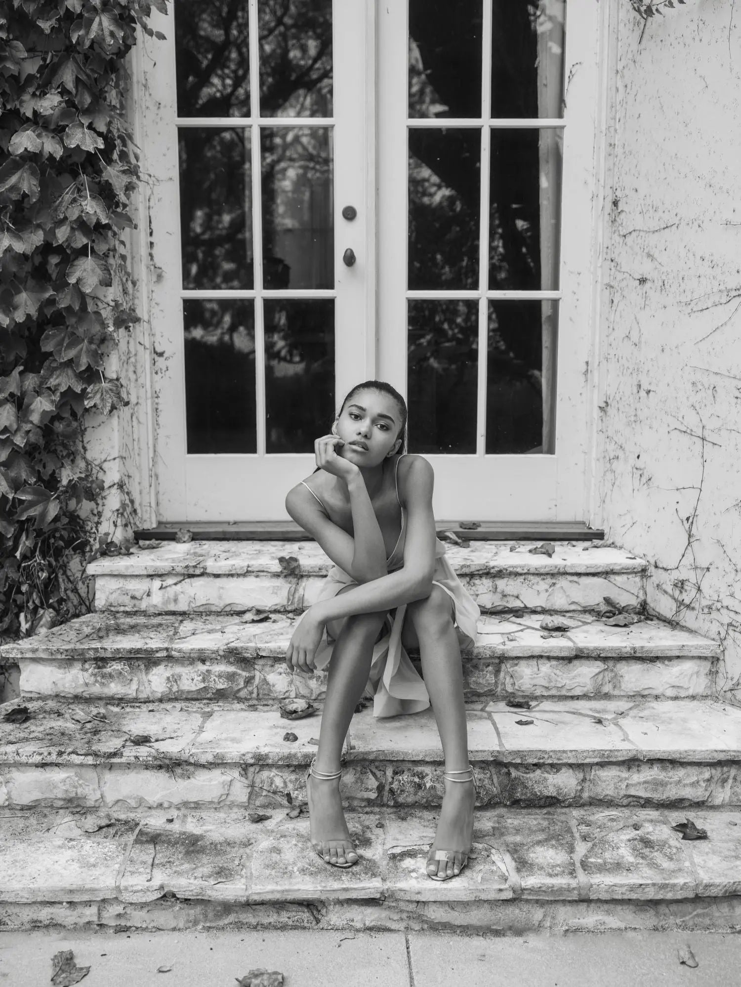 Pink Faux Wrap Bow Detail Flowy Mini Dress