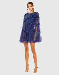 High Neck Embellished Trapeze Dress