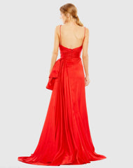 Spaghetti Strap Cut Out Side Bow Gown - FINAL SALE