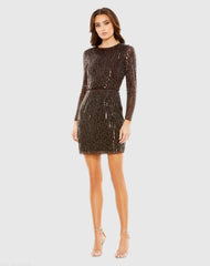 Long Sleeve Sequin Mini Dress
