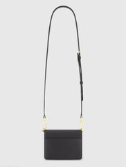 Black Mini Leather Tone On Tone Crossbody Bag - FINAL SALE