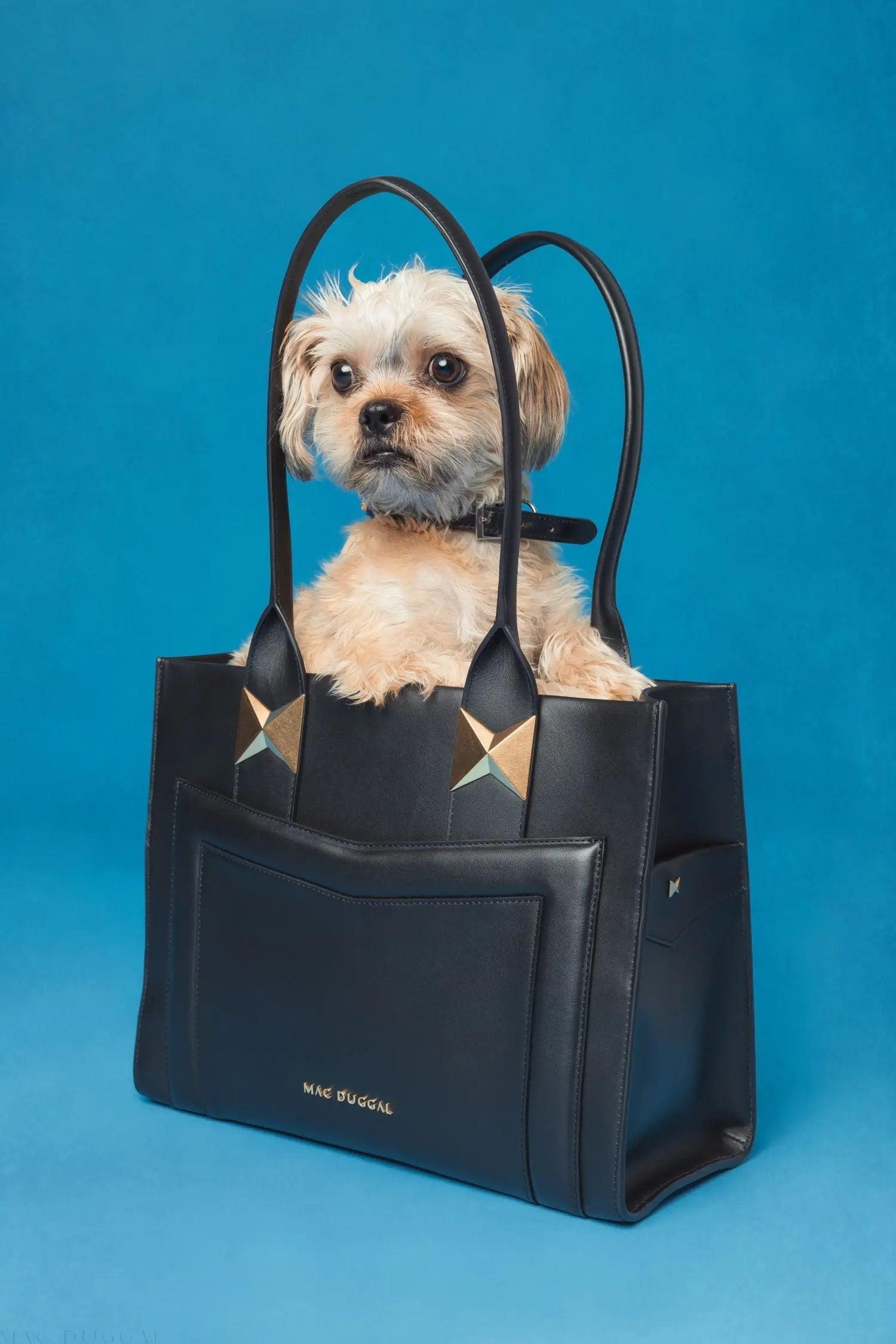 Black Large Leather Briefcase Bag With Gold Hardware