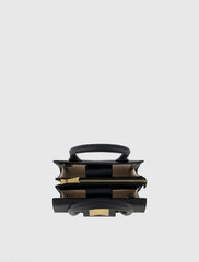 Black Small Leather Tote Bag With Gold Hardware - FINAL SALE