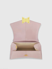 Purple Medium Angular Leather Handbag With Gold Hardware