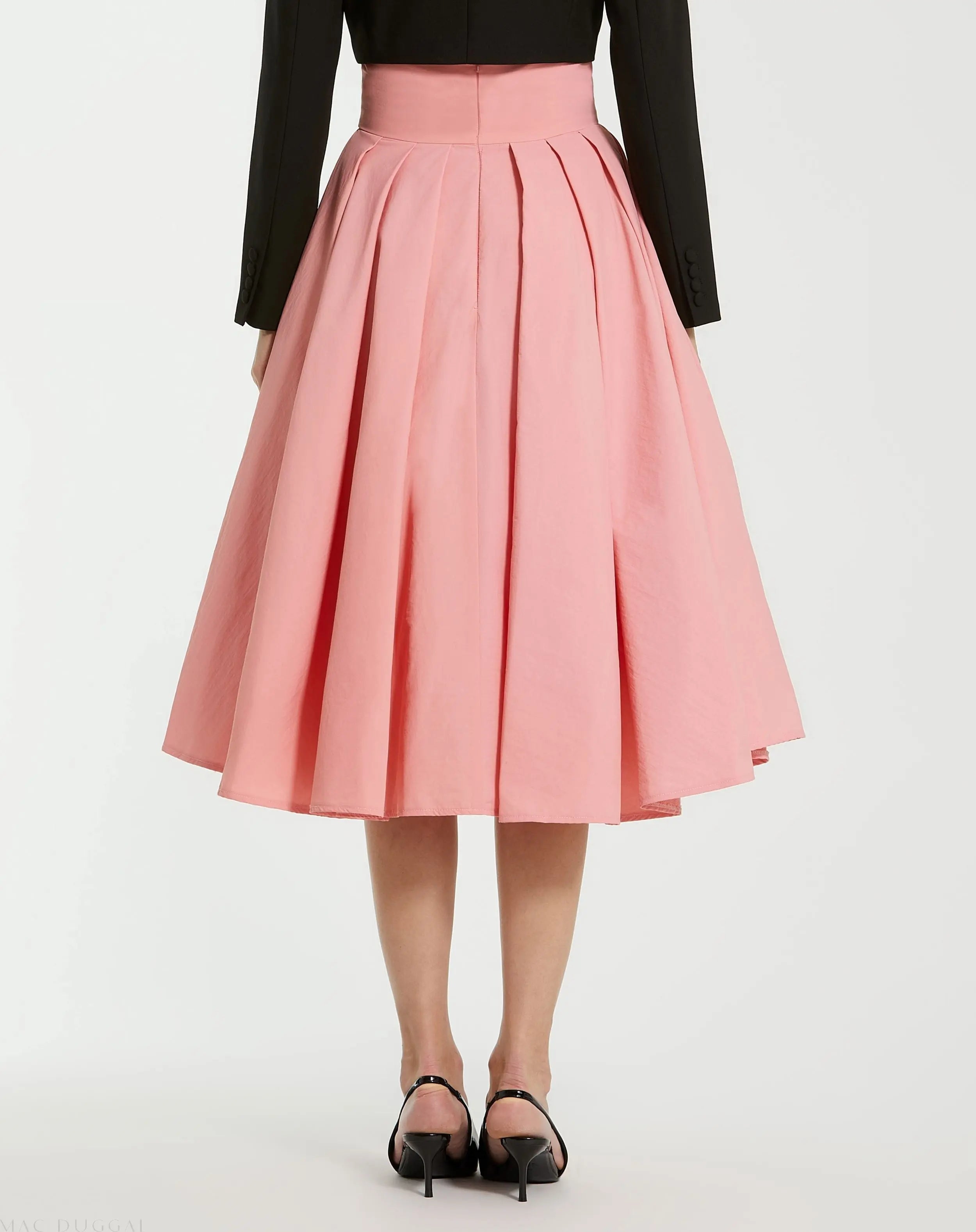 The Bubbly Pink Faille High Waisted Midi Full Circle Skirt - FINAL SALE